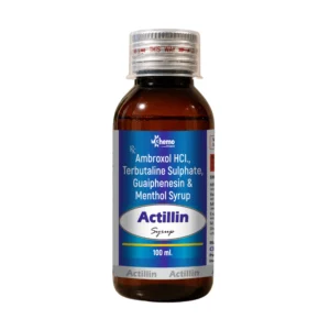 Actillin Syrup (Ambroxol HCl, Terbutaline Sulphate, Guaiphenesin & Menthol Syrup)