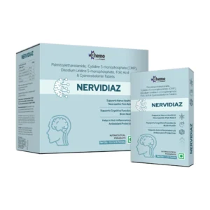 Nervidiaz Tablets with Palmitoylethanolamide, Cytidine, Uridine, Folic Acid and Cyanocobalamin support nerve health and neurological wellness.